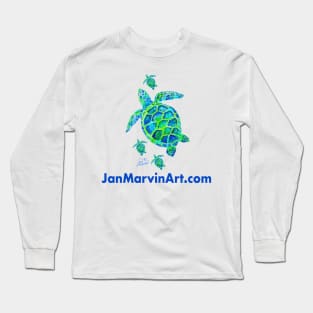 Sea Turtle with Babies Jan MarvinArt.com Long Sleeve T-Shirt